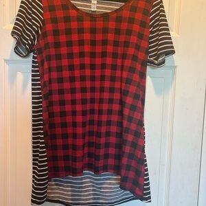 LuLaRoe Classic shirt. Short sleeve. Large. Contrasting front and back/sleeves.